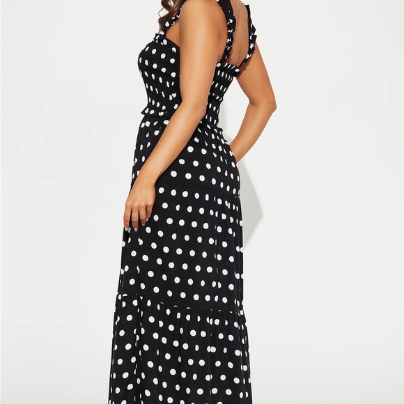Smocked Polka Dot Maxi Dress NWT - Picture 3 of 6